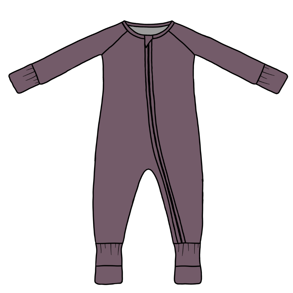 PREORDER Mauve Ribbed Sleepsuit