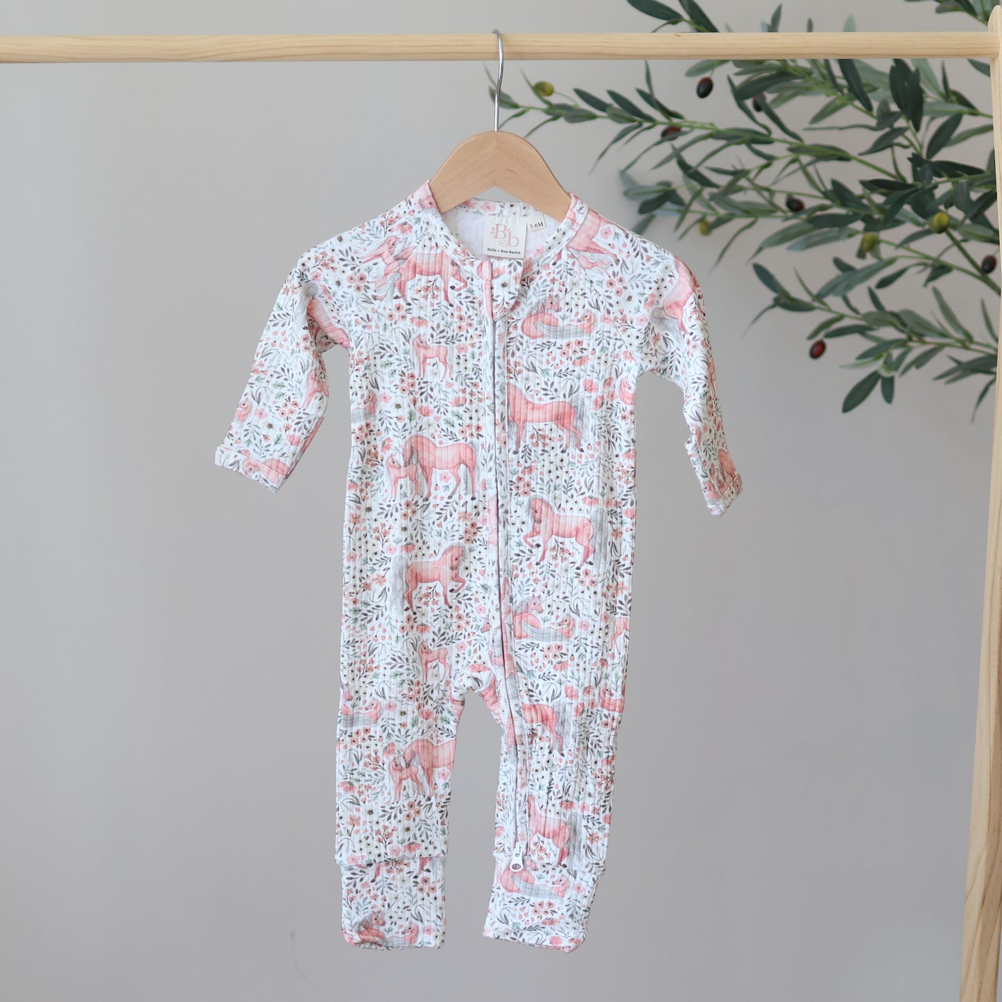 Whimsical Unicorns Ribbed Sleepsuit