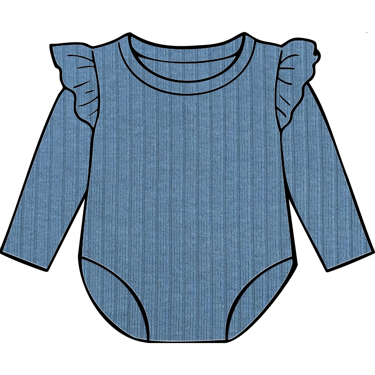Dusky Blue Frill Bodysuit