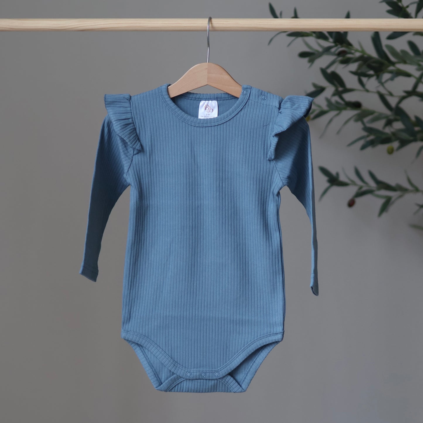Dusky Blue Frill Bodysuit
