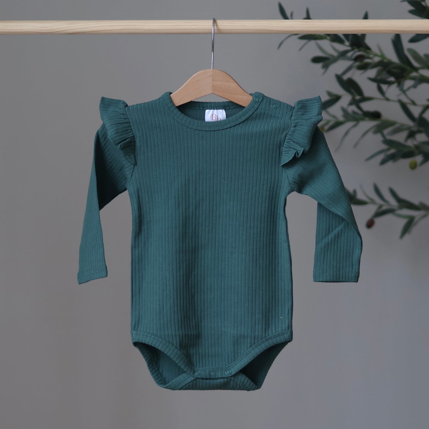 Dark Green Frill Bodysuit