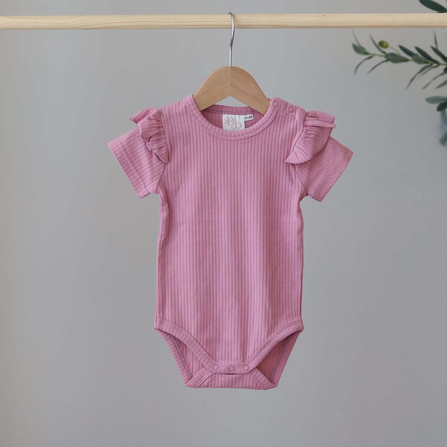 Raspberry Short Sleeve Frill Bodysuit