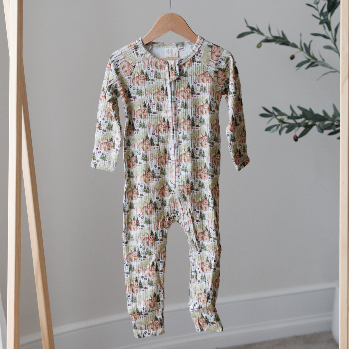 Baby Bear Ribbed Sleepsuit