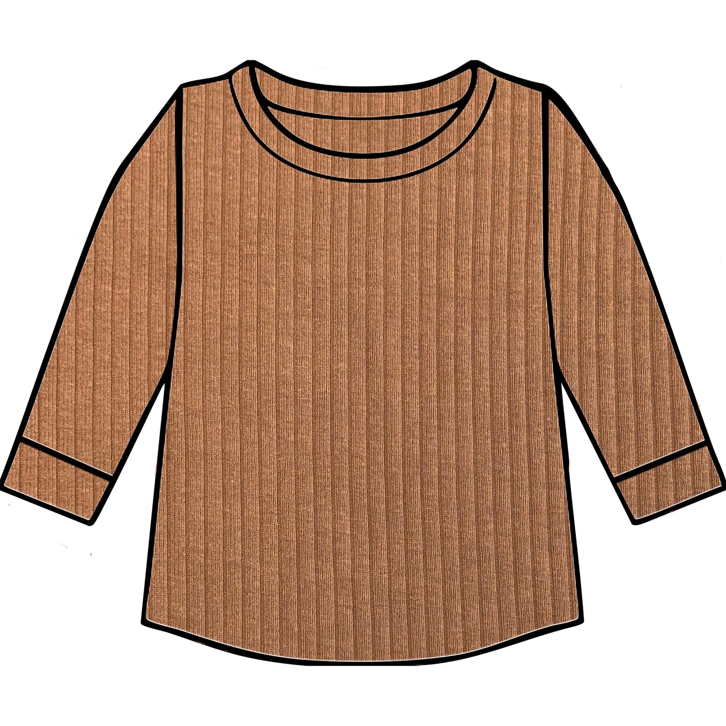 Rust Ribbed Top