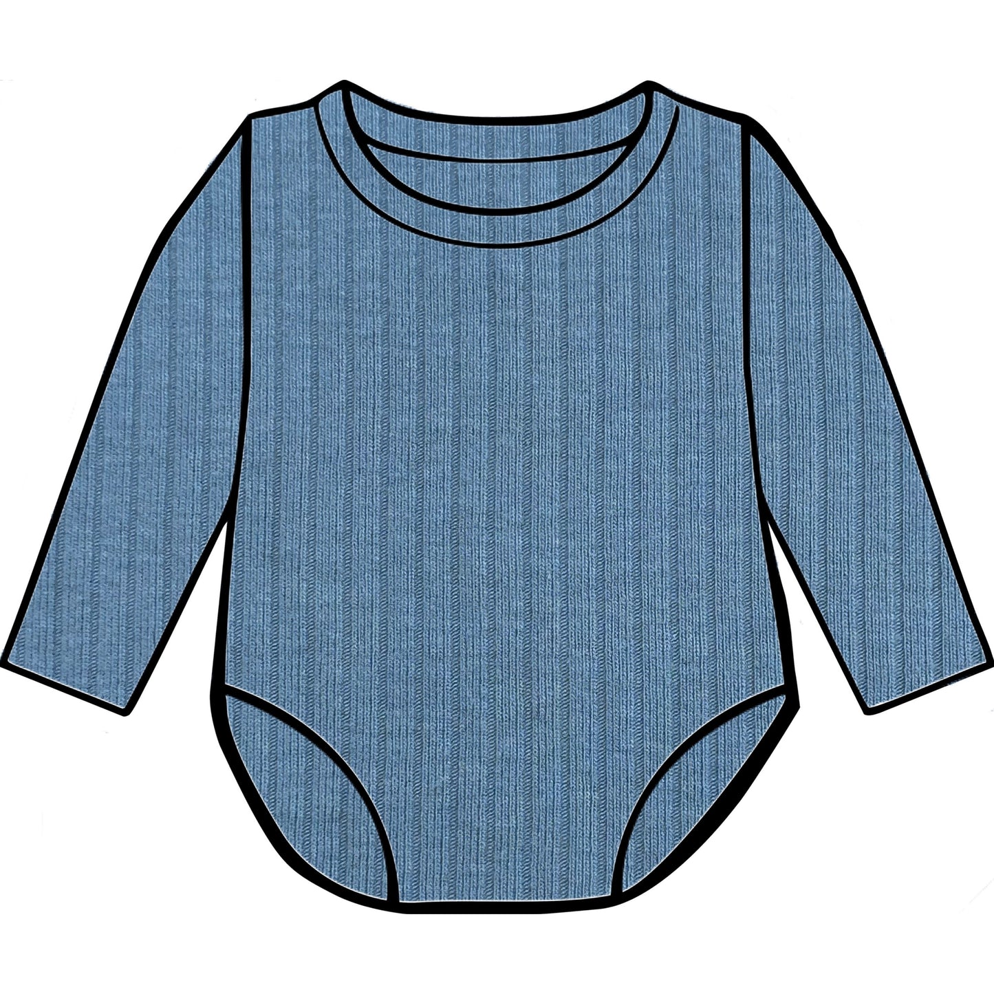 Dusky Blue Ribbed Bodysuit