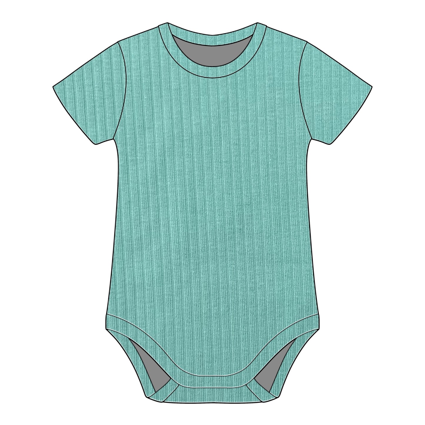 Sea Glass Short Sleeve Ribbed Bodysuit