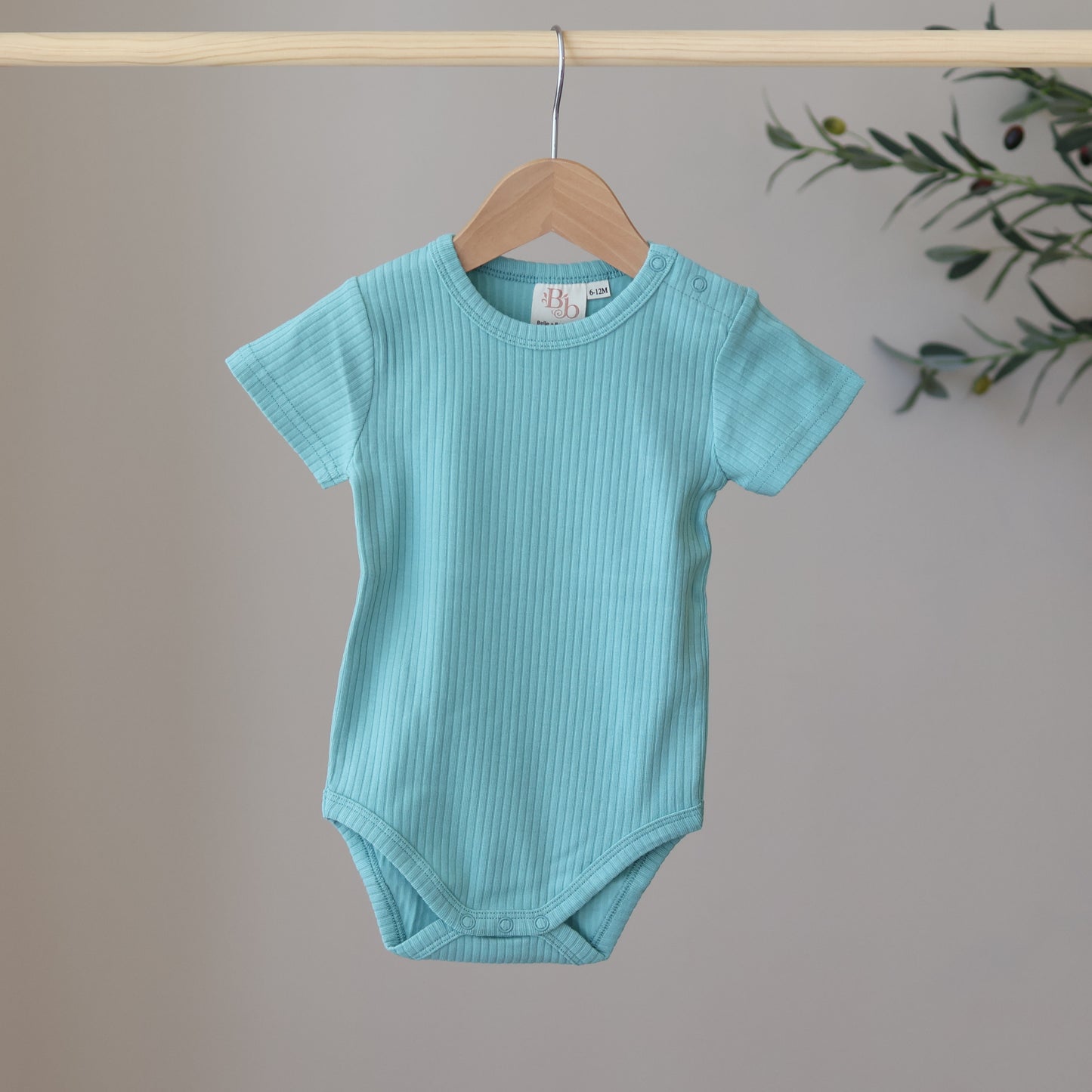 Sea Glass Short Sleeve Ribbed Bodysuit