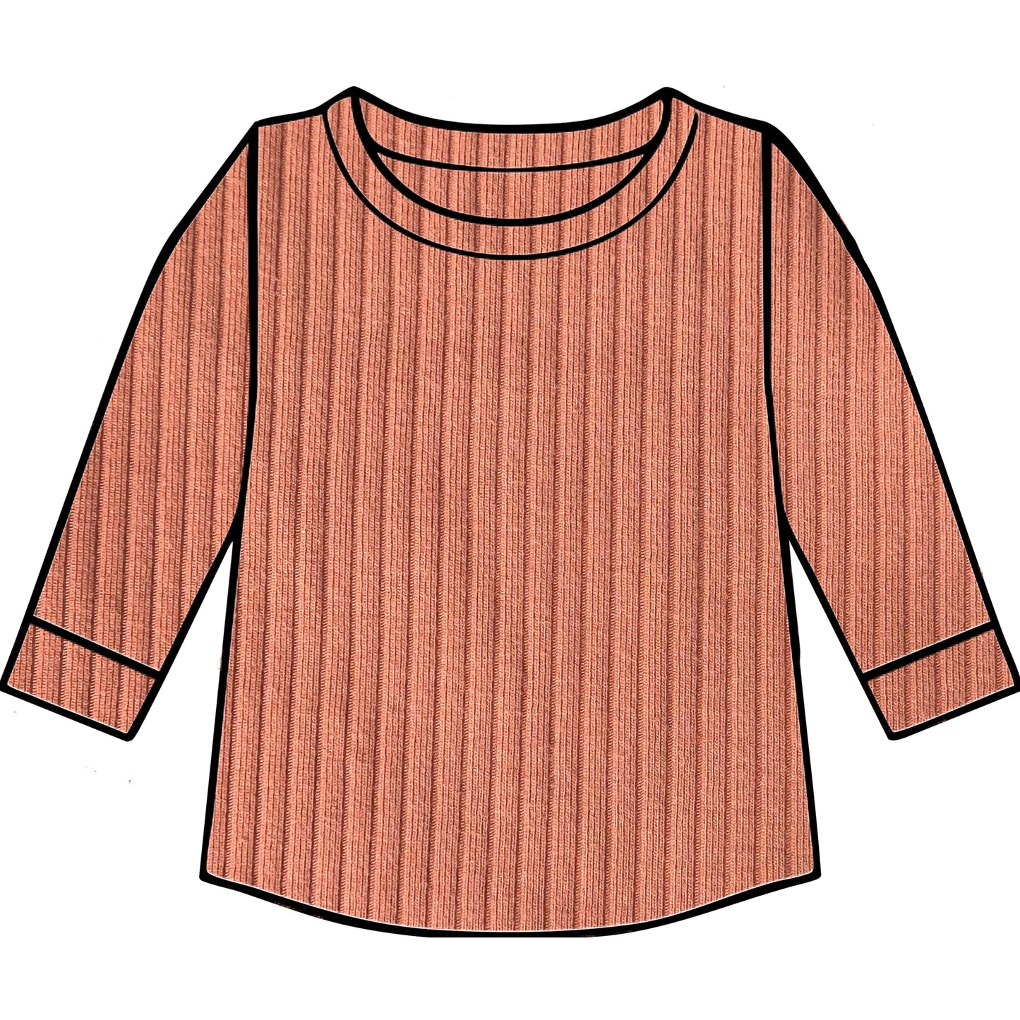 Clay Ribbed Top