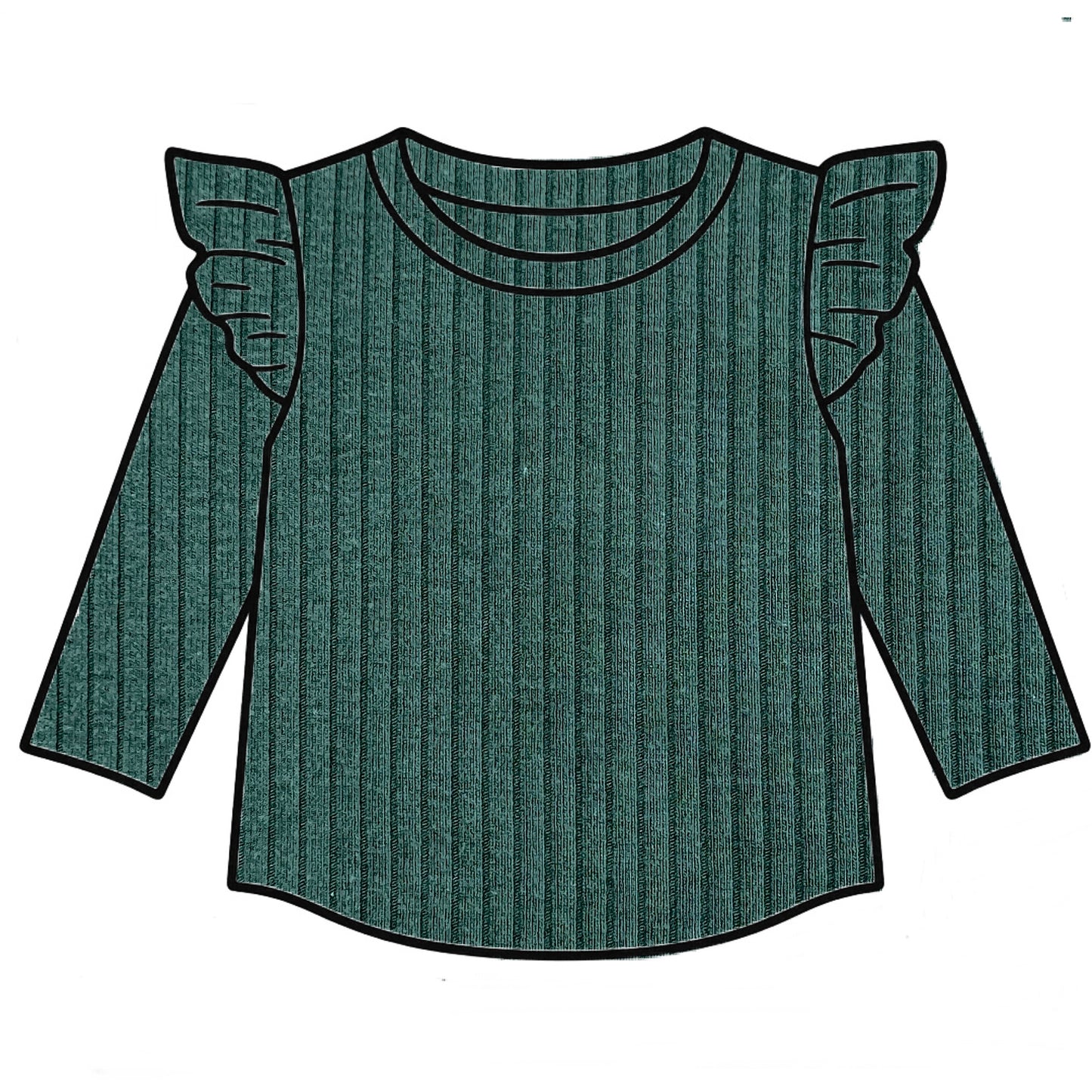 Dark Green Frill Top