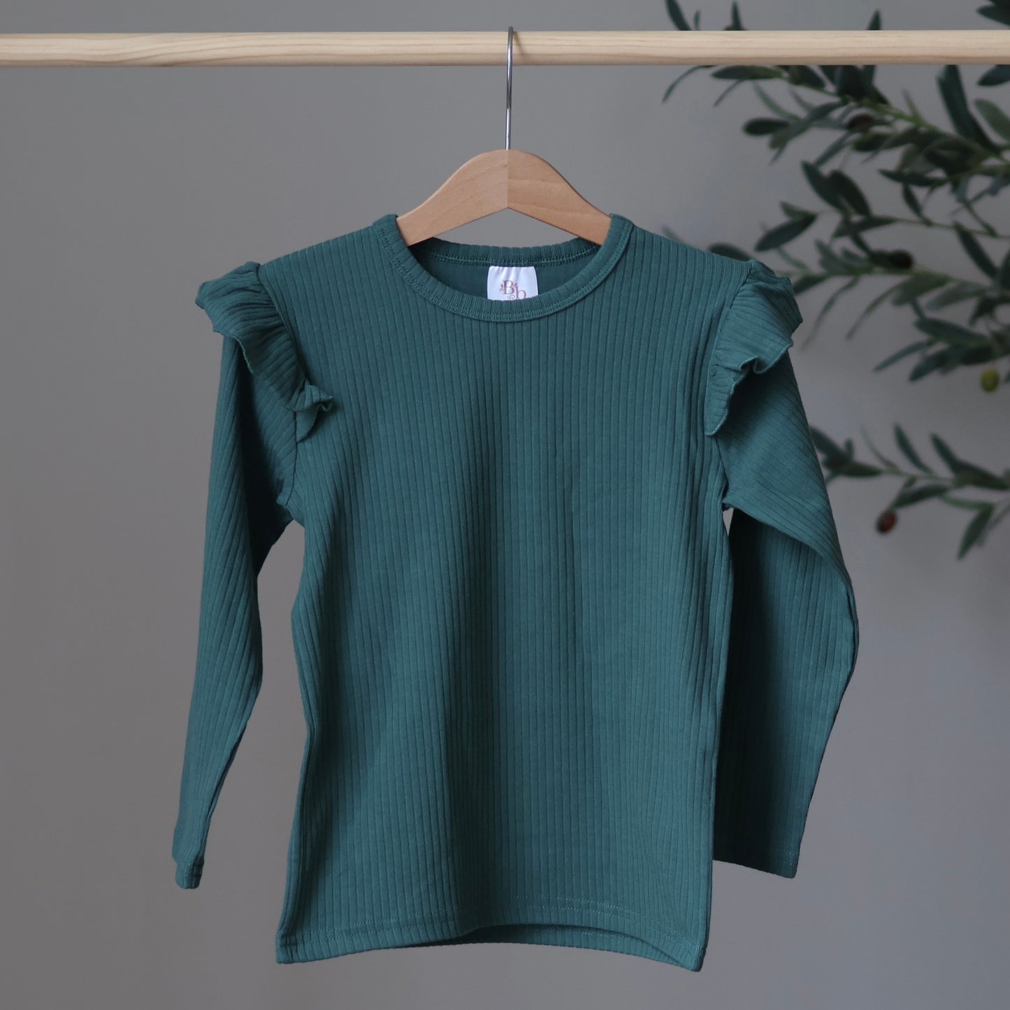 Dark Green Frill Top