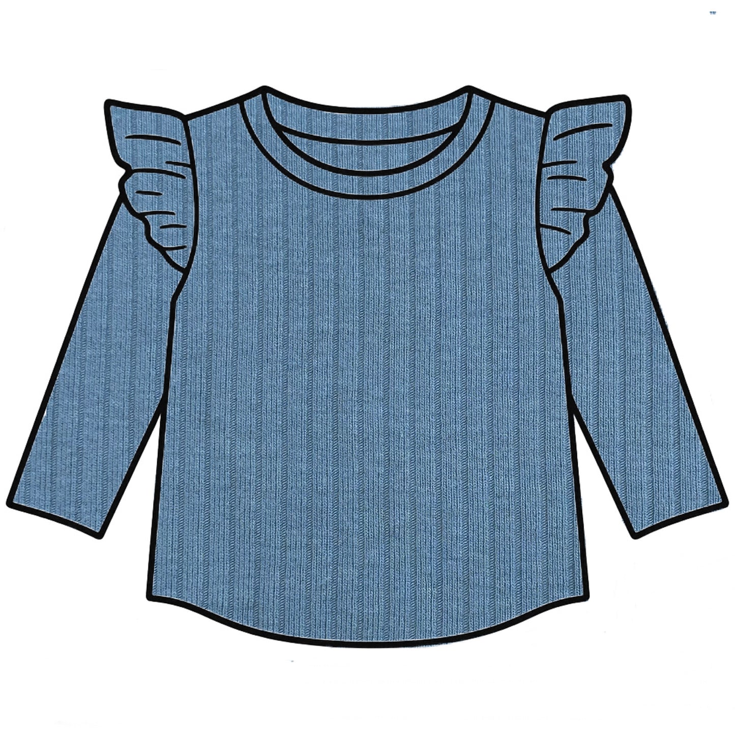 Dusky Blue Frill Top