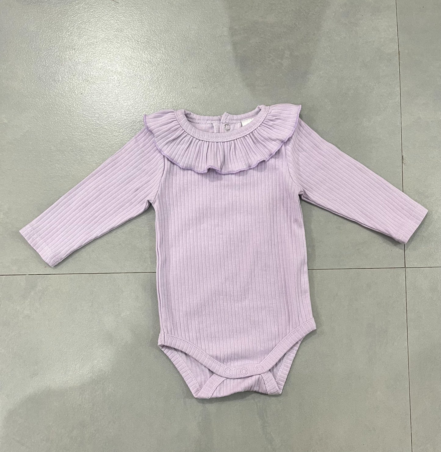 Lilac Ruffle Collar Bodysuit
