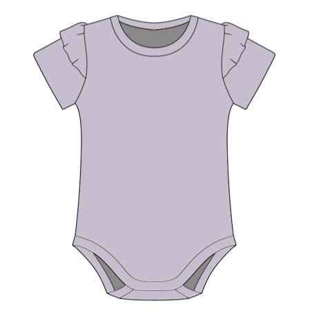 PREORDER Lilac Short Sleeve Frill Bodysuit