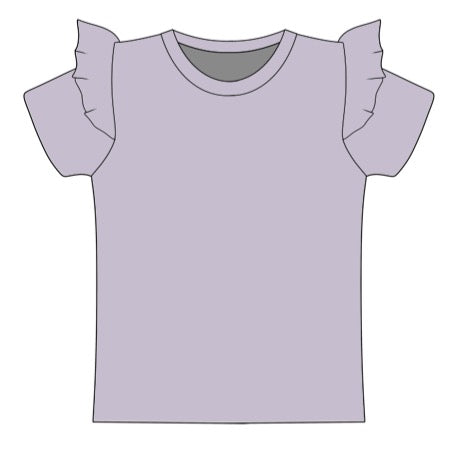 PREORDER Lilac Short Sleeve Frill Top