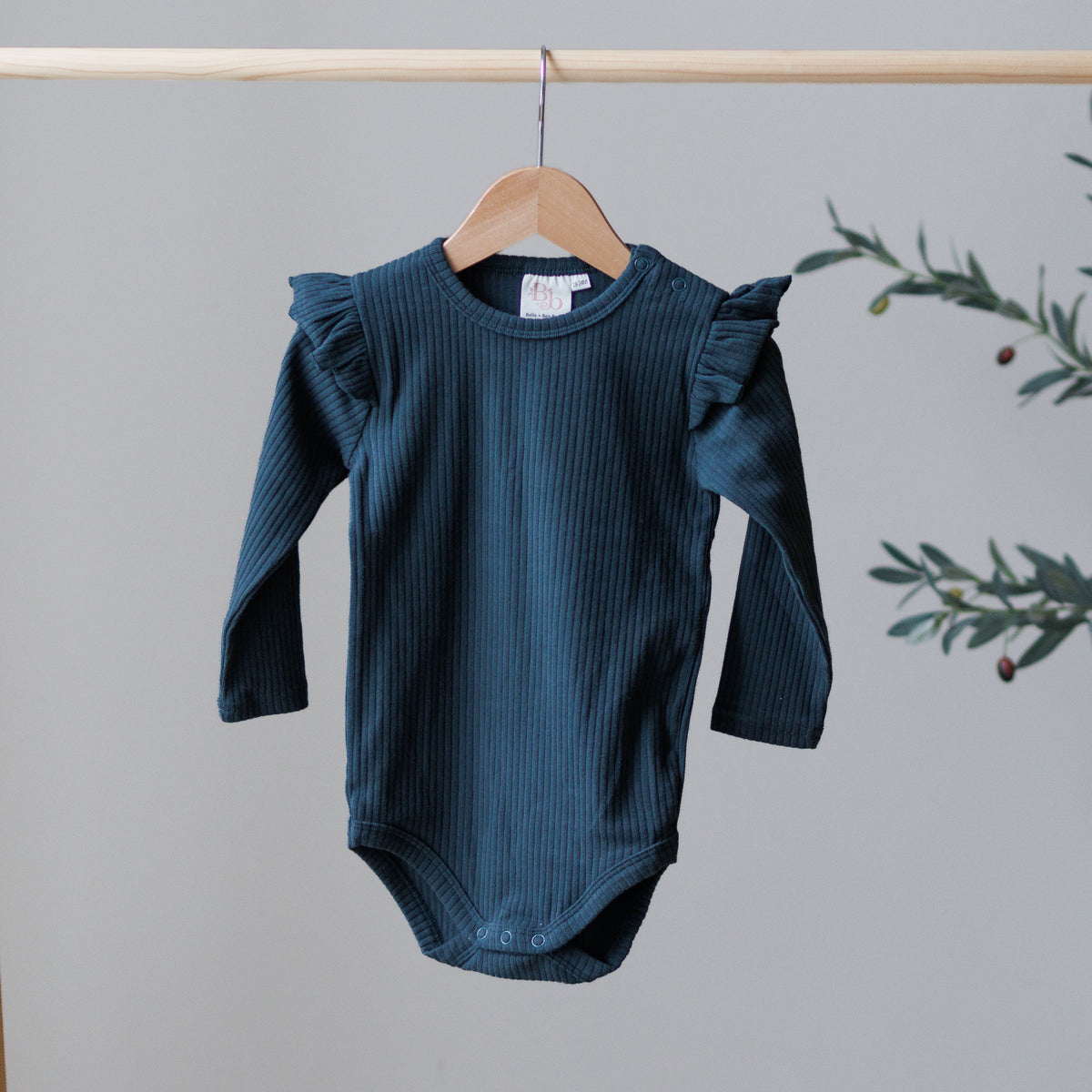 Pine Long Sleeve Frill Bodysuit
