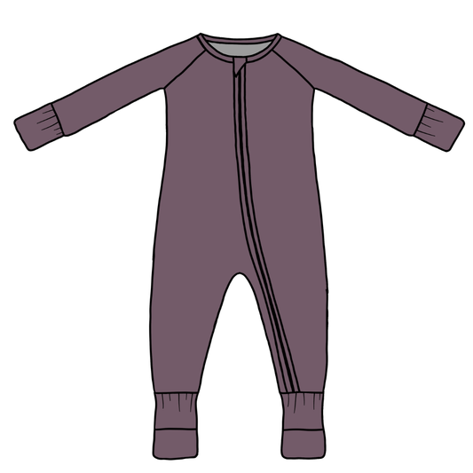 PREORDER Mauve Ribbed Sleepsuit