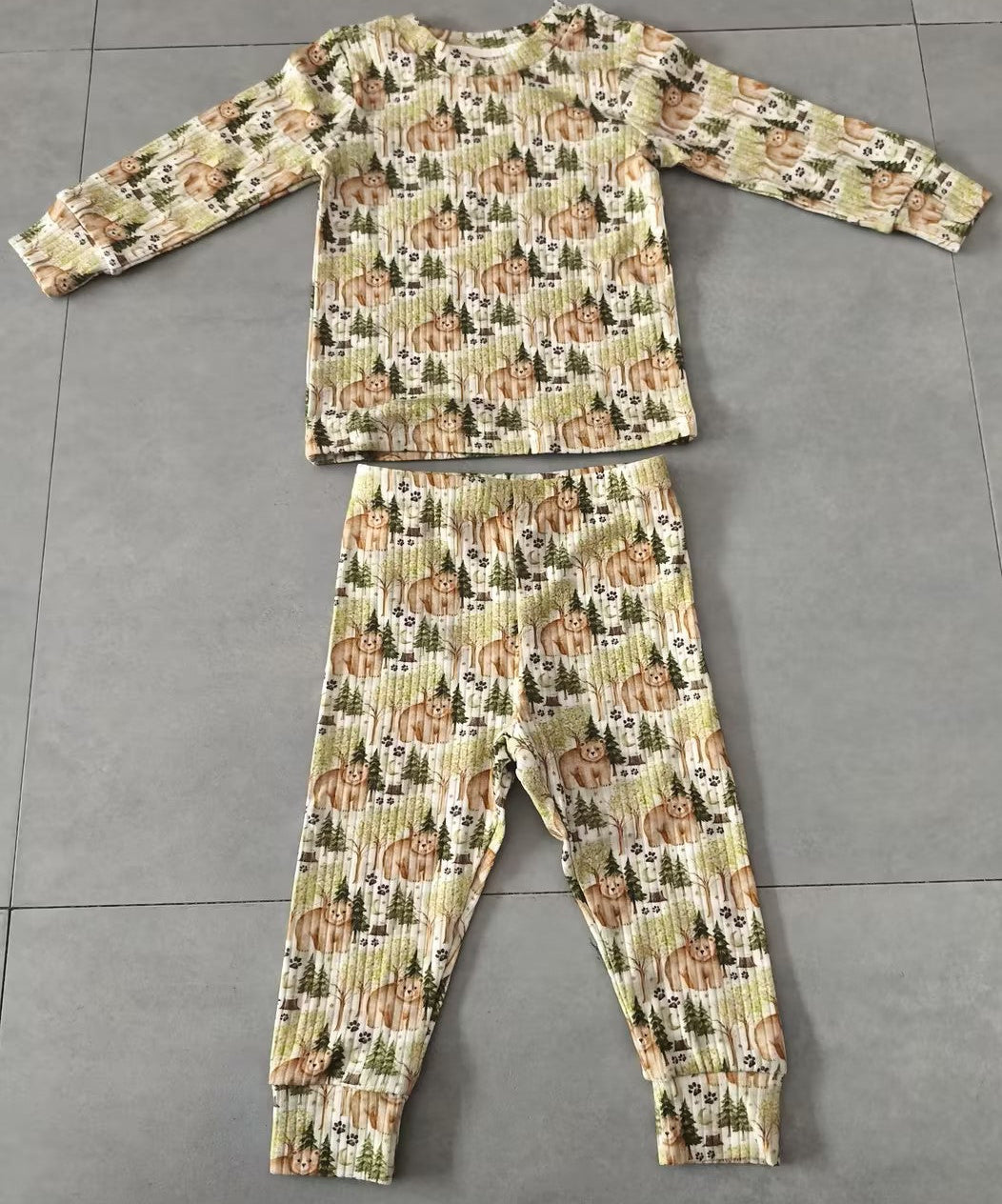Baby Bear Ribbed Pyjama Set