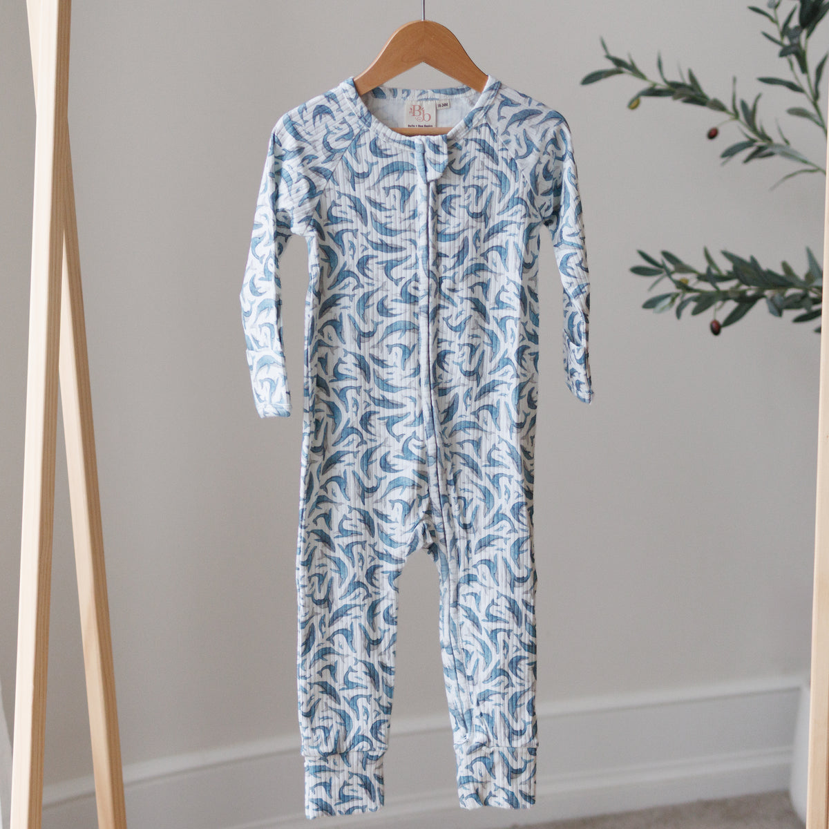 Humpback Whales Ribbed Sleepsuit