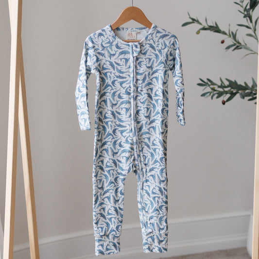 Humpback Whales Ribbed Sleepsuit