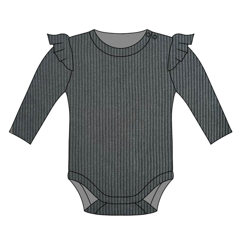 Pine Long Sleeve Frill Bodysuit