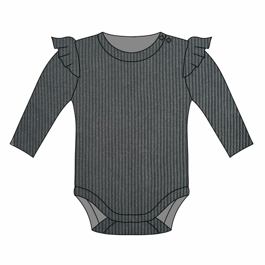Pine Long Sleeve Frill Bodysuit