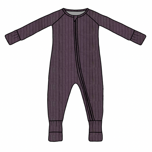 PREORDER Mauve Ribbed Sleepsuit