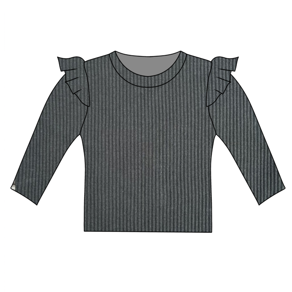 Pine Long Sleeve Frill Top