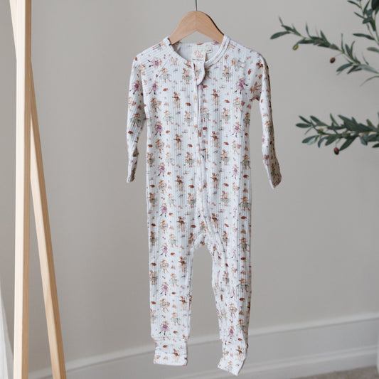 Ballet Mouse Ribbed Sleepsuit