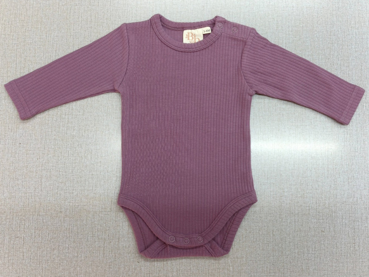 Orchid Long Sleeve Ribbed Bodysuit
