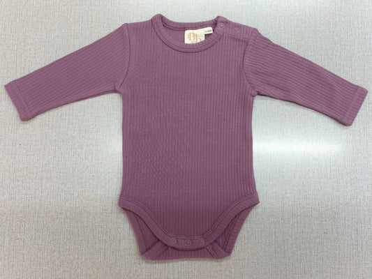 Orchid Long Sleeve Ribbed Bodysuit