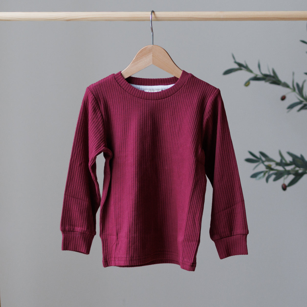 Burgundy Long Sleeve Top