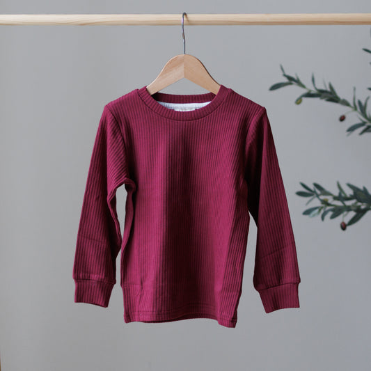 Burgundy Long Sleeve Top