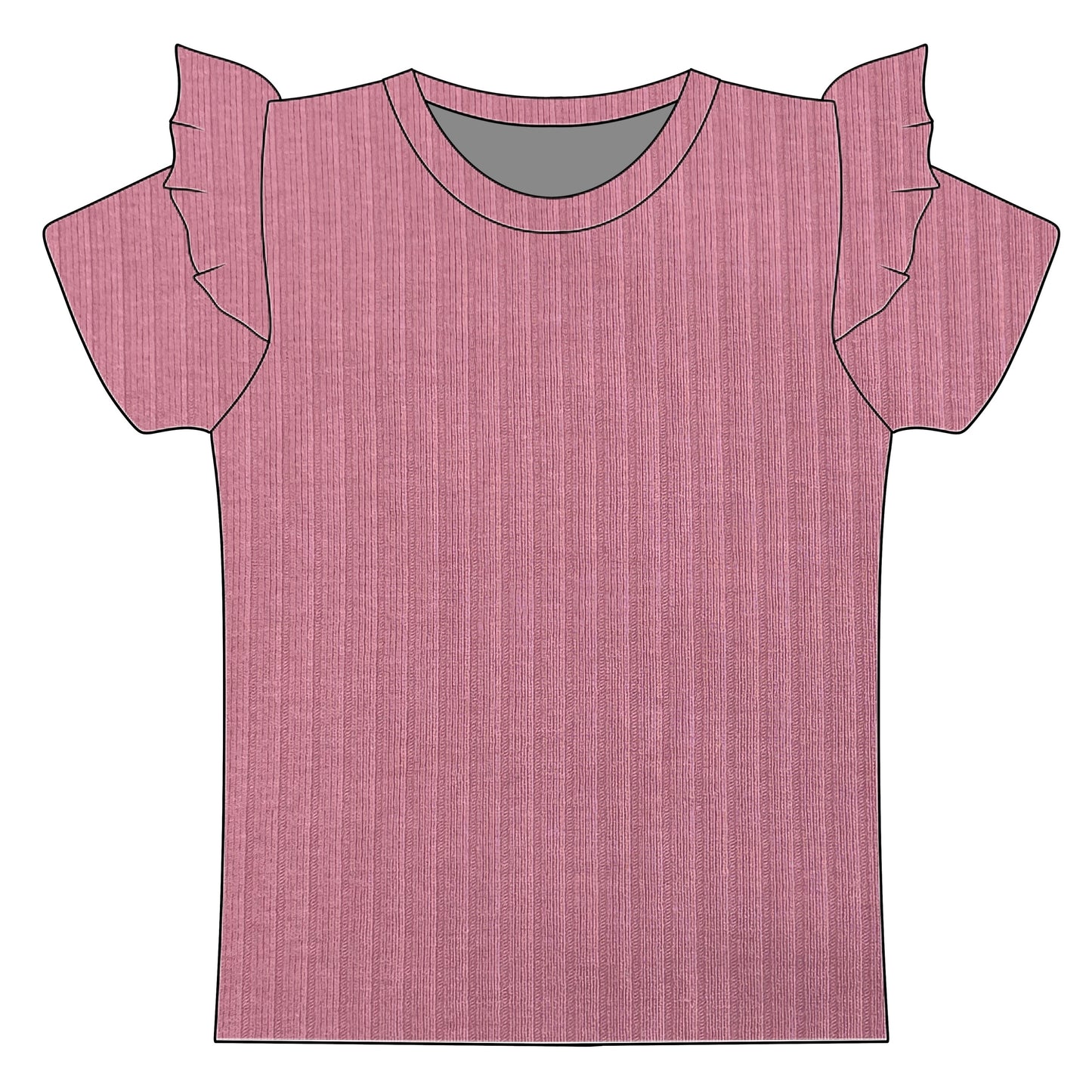 Raspberry Short Sleeve Frill Top