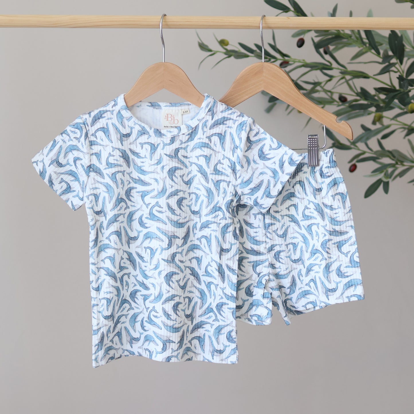 Humpback Whales Ribbed Short Set