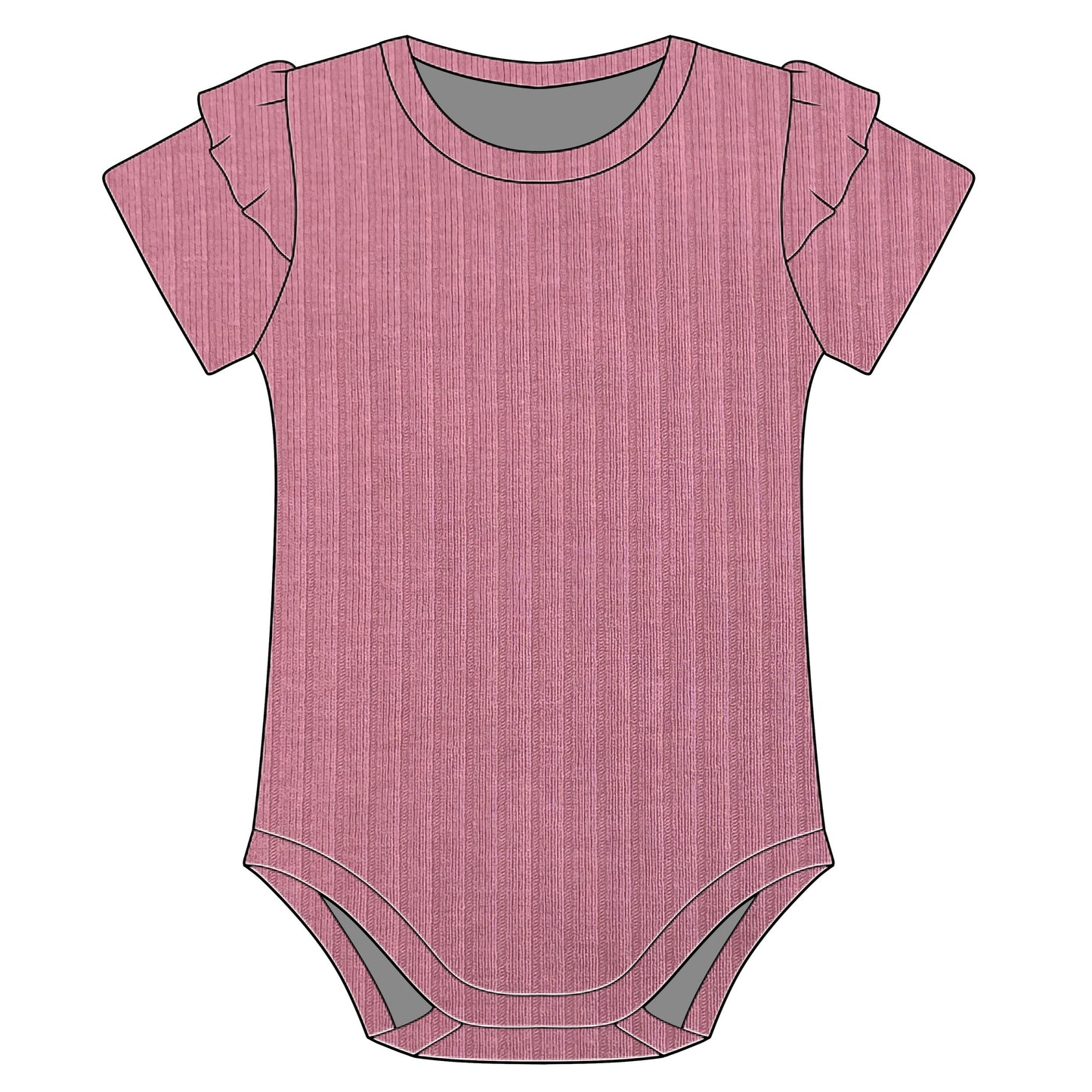 Raspberry Short Sleeve Frill Bodysuit
