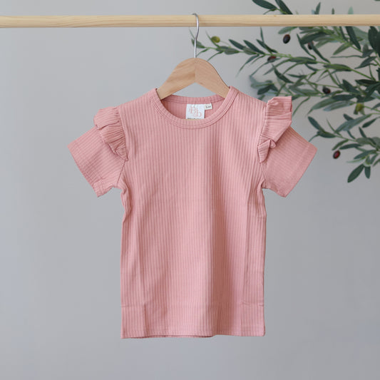 Sorbet Short Sleeve Frill Top
