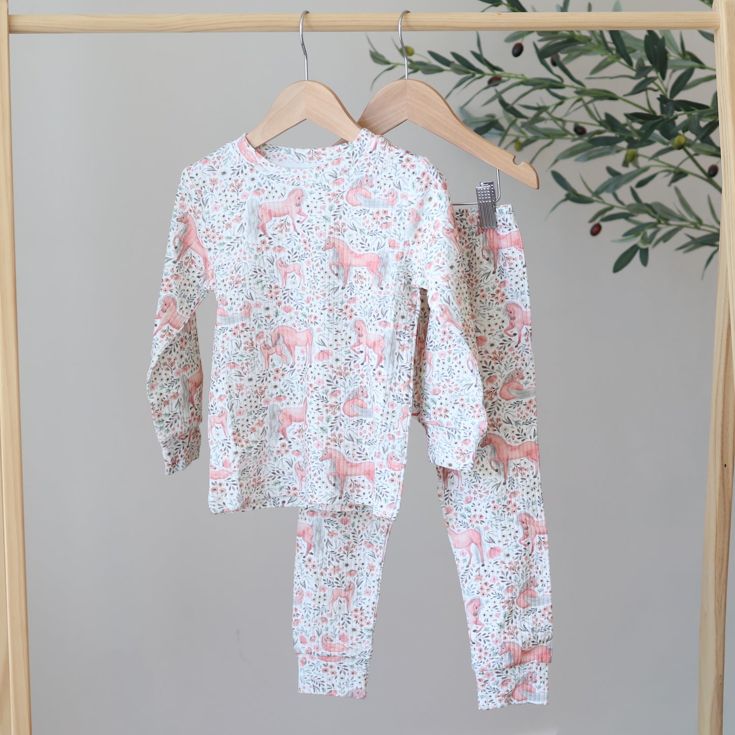Whimsical Unicorn Ribbed Pyjama Set