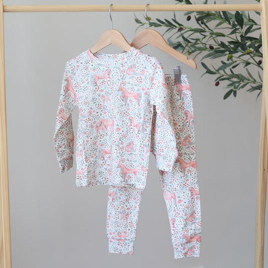 Whimsical Unicorn Ribbed Pyjama Set