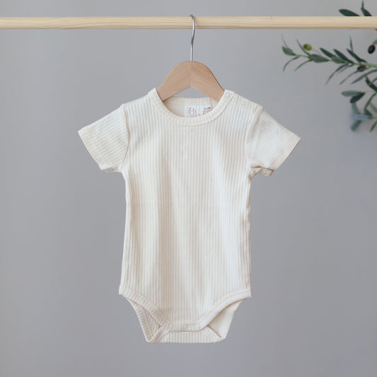 Buttercream Short Sleeve Ribbed Bodysuit