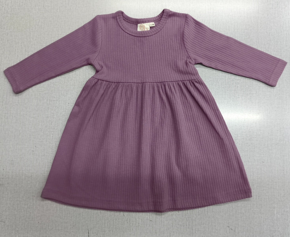 Orchid Long Sleeve Ribbed Dress
