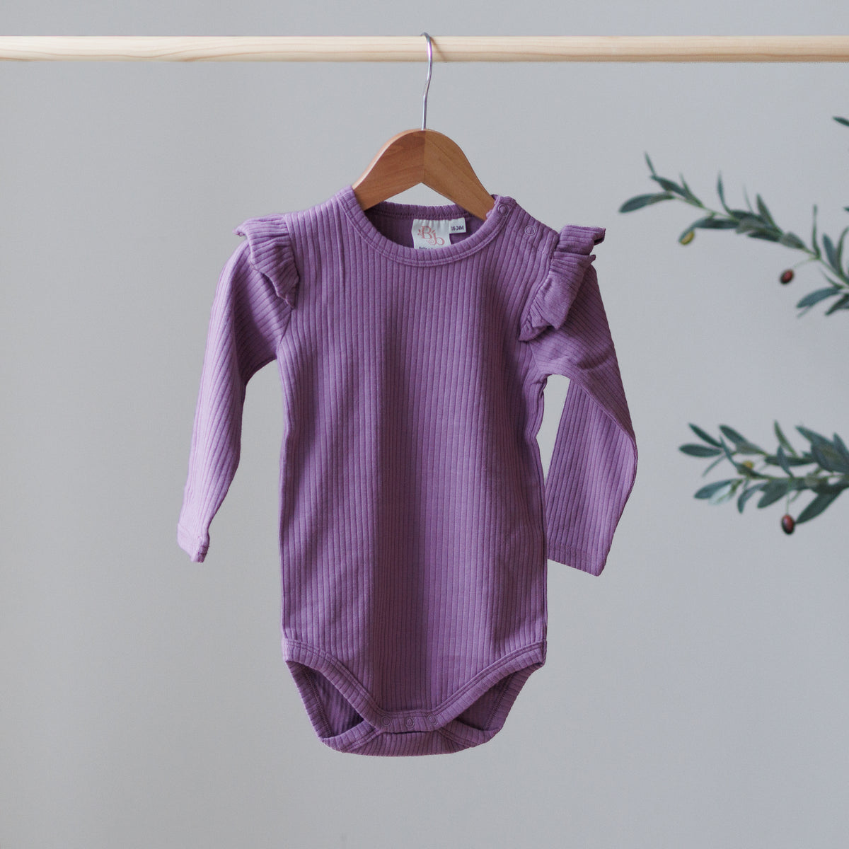 Orchid Long Sleeve Frill Bodysuit