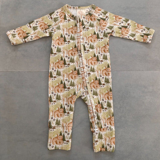 Baby Bear Ribbed Sleepsuit