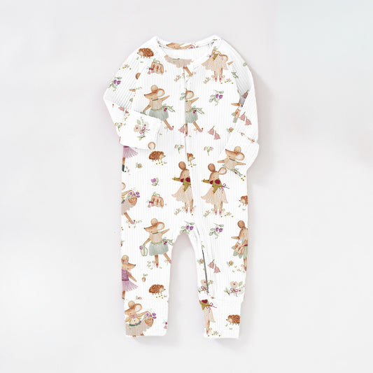 PREORDER Ballet Mouse Ribbed Sleepsuit