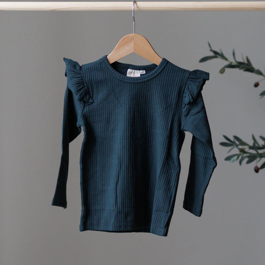 Pine Long Sleeve Frill Top
