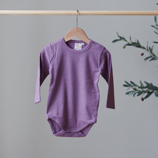 Orchid Long Sleeve Ribbed Bodysuit