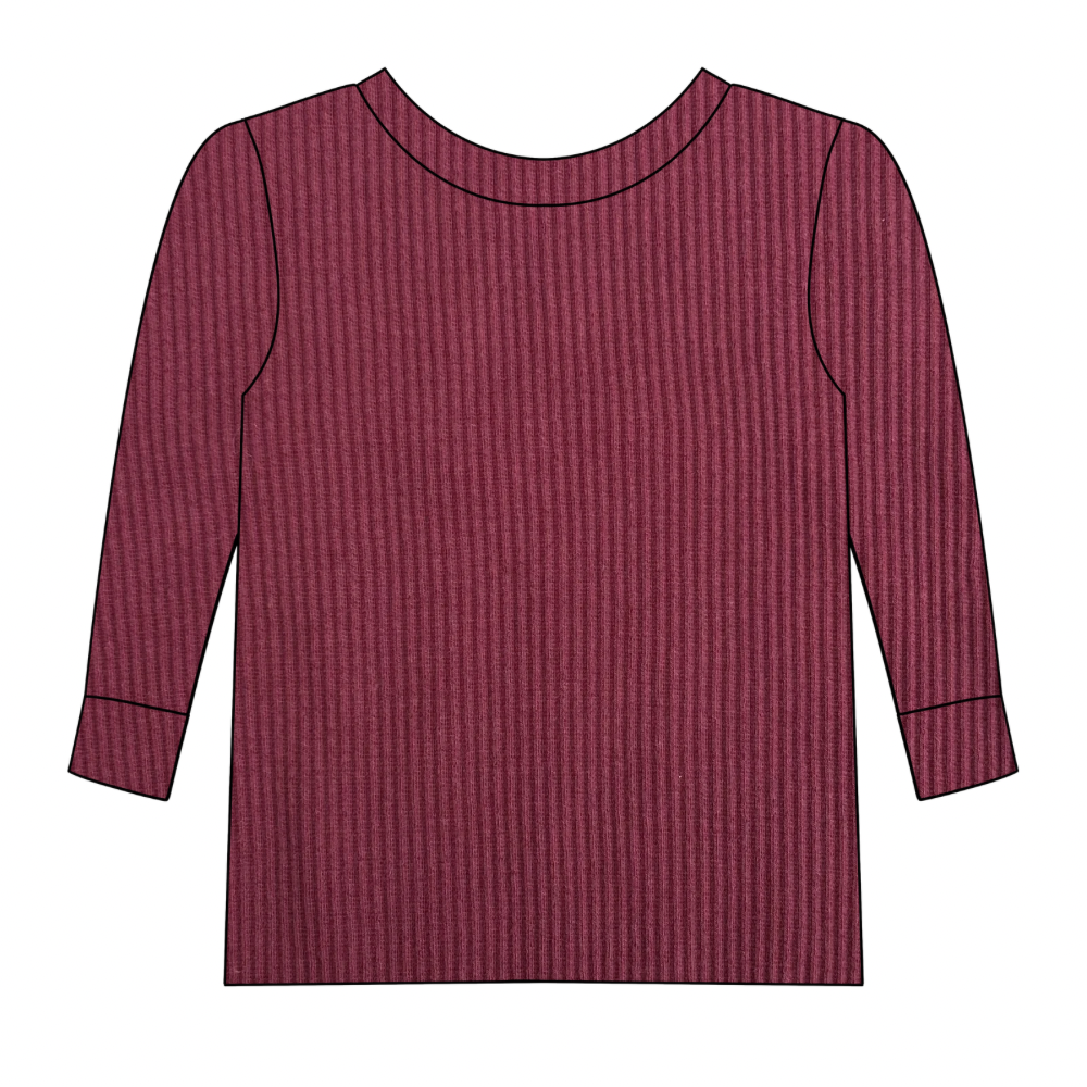 Burgundy Long Sleeve Top