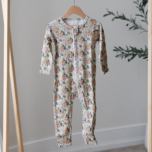 Baby Bear Ribbed Sleepsuit