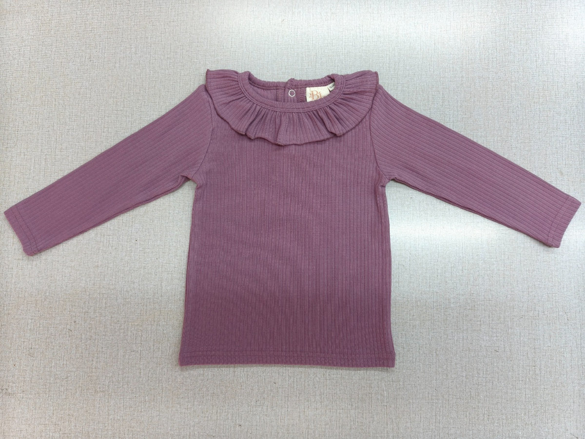 Orchid Long Sleeve Ruffle Neck Top
