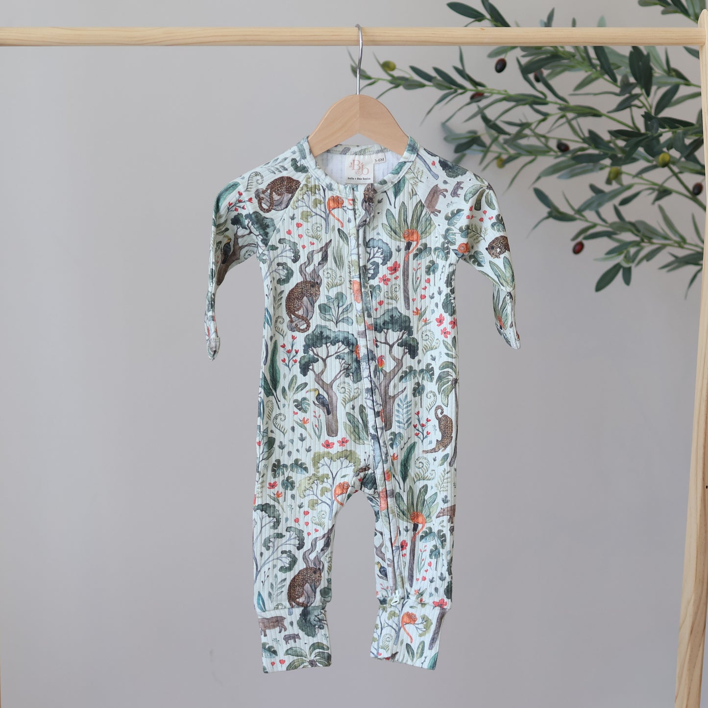Rainforest Ribbed Sleepsuit