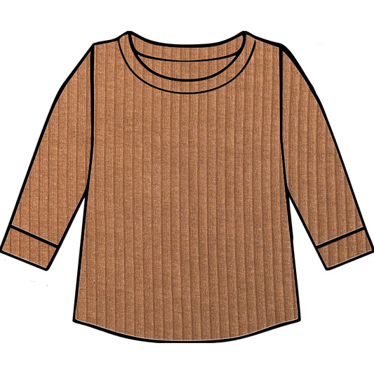 Rust Ribbed Top